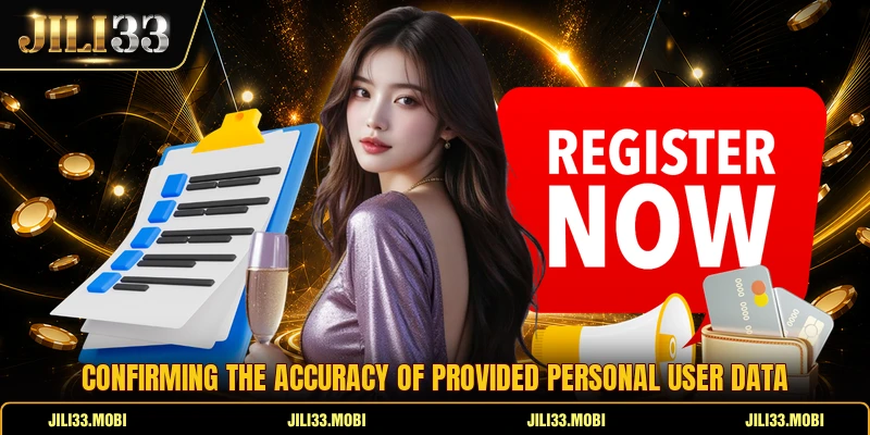 Confirming the accuracy of provided personal user data