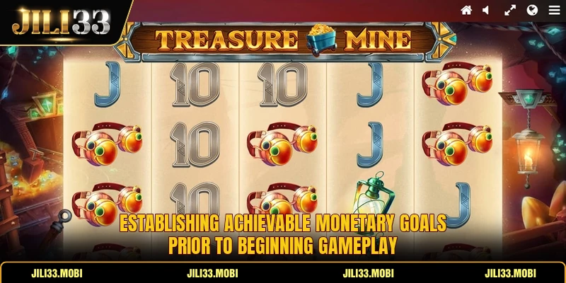 Establishing achievable monetary goals prior to beginning gameplay
