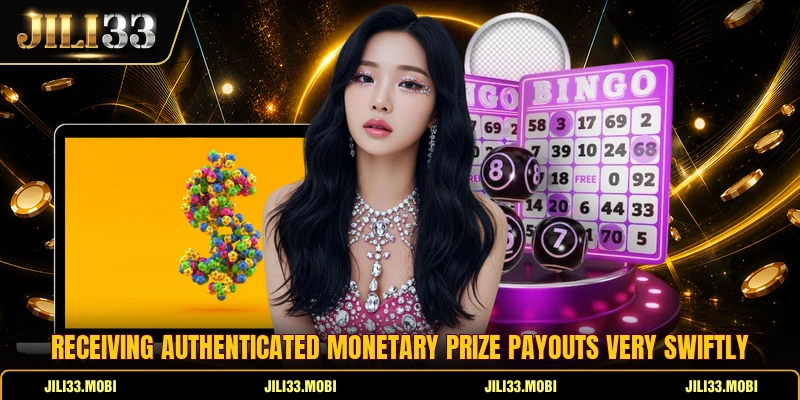 Receiving authenticated monetary prize payouts very swiftly