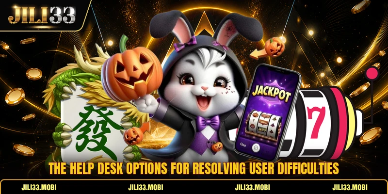 The help desk options for resolving user difficulties